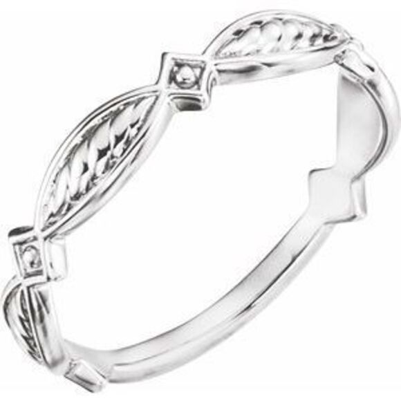 14K White Stackable Ring